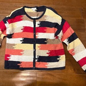 Christopher & Banks Multicolor Striped Button-Down Cardigan